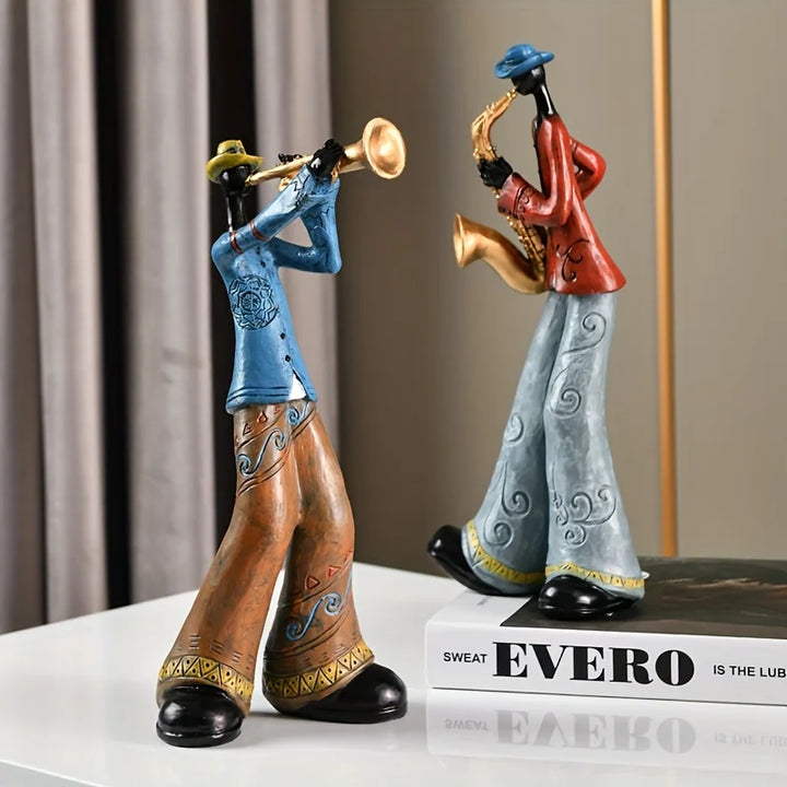 Kolekcjonerska figurka vintage zespołu jazzowego. Idealna ozdoba muzyczna do domu, biura, doskonały prezent.