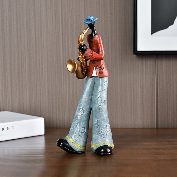 Elegancka figurka vintage zespołu jazzowego. Idealna ozdoba na półkę, do gabinetu lub biura. Prezent kolekcjonerski.