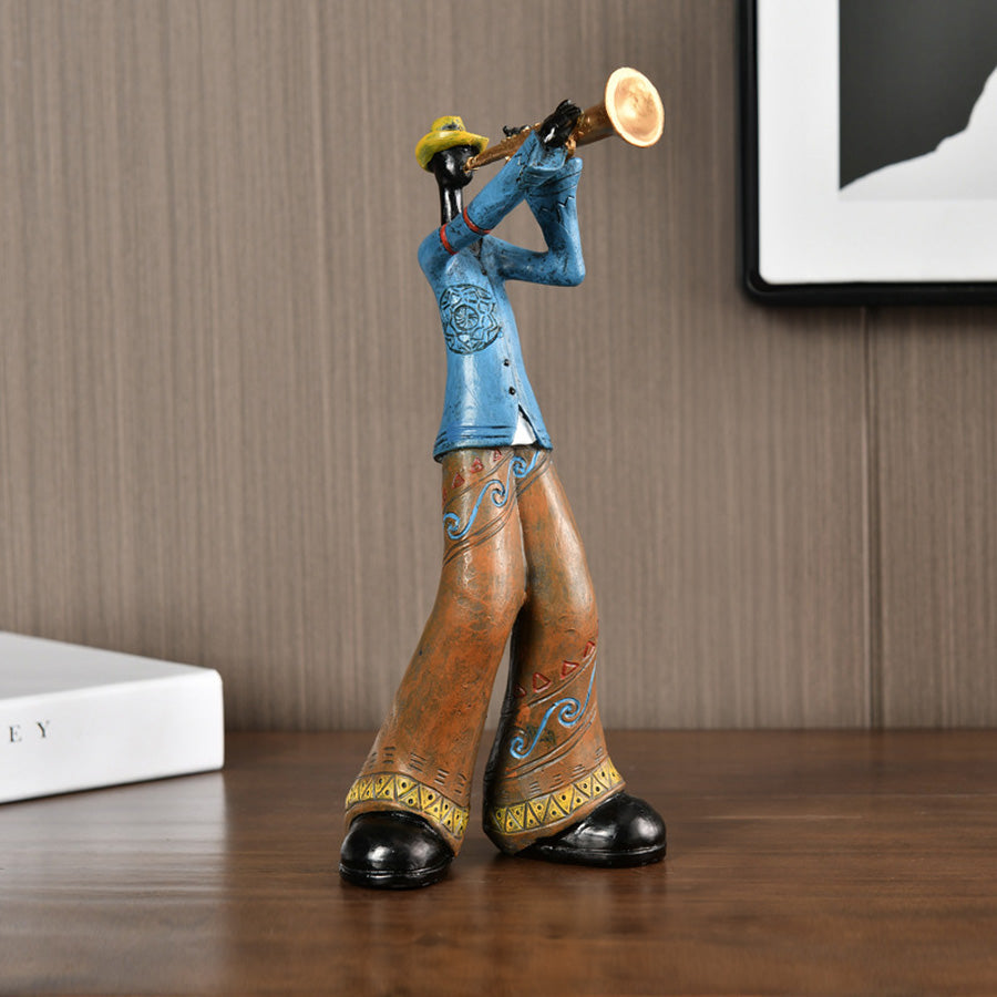 Artystyczna figurka zespołu jazzowego w stylu vintage. Tworzy muzyczną atmosferę, ozdoba do salonu, biura, prezent.