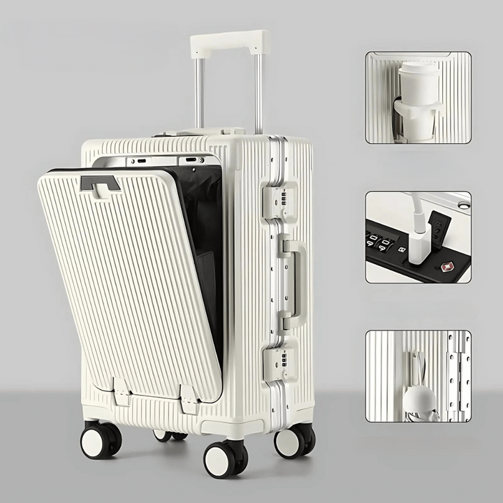 Manhattan Pro: trwała walizka kabinowa z twardą skorupą, ładowaniem USB, na laptopa, do każdej podróży.