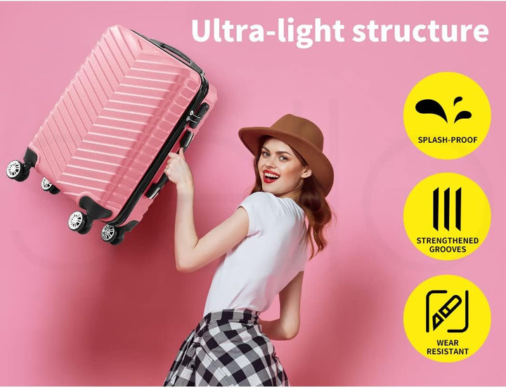 Stylowa walizka twarda 20" Rosemont z boku, z wysuwaną rączką, kółkami spinner 360° i zamkiem szyfrowym.