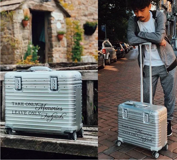 Bezpieczna walizka Monaco z aluminium-magnez i zamkiem TSA. Wytrzymały bagaż podróżny, odporny na uszkodzenia.