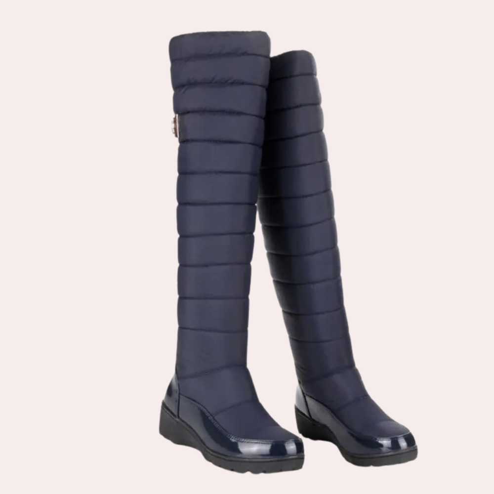 Eleganckie buty zimowe damskie kozaki za kolano w stylu casual