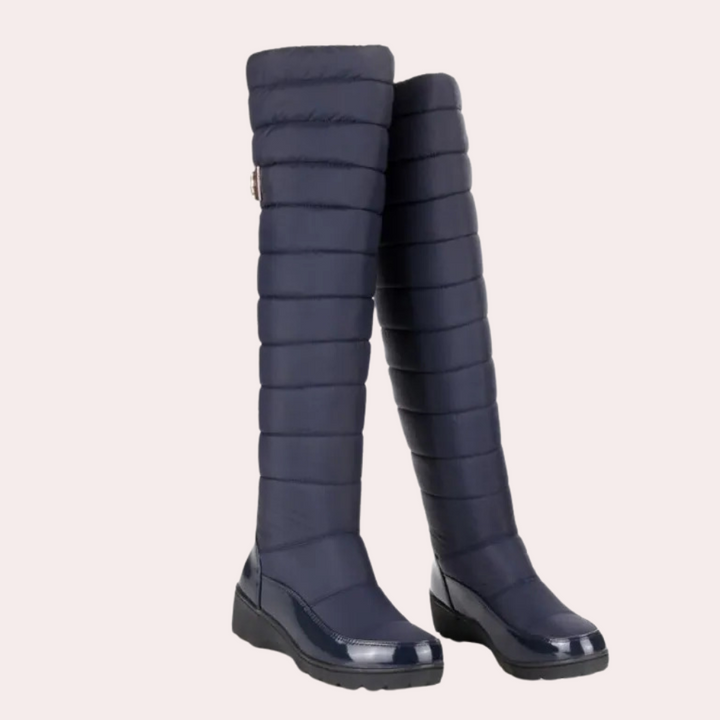 Eleganckie buty zimowe damskie kozaki za kolano w stylu casual