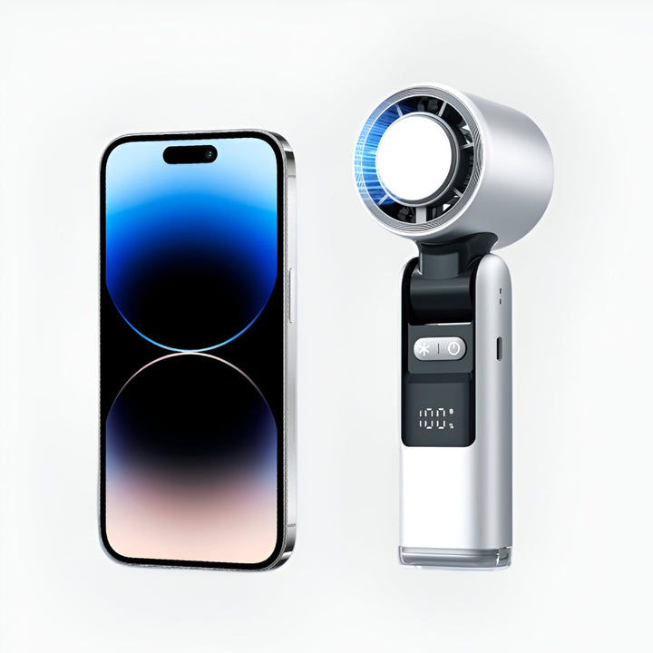 Wielofunkcyjny wentylator USB-C, ręczny i stacjonarny. Akumulatorowy, zapewnia chłodzenie przez całe lato.