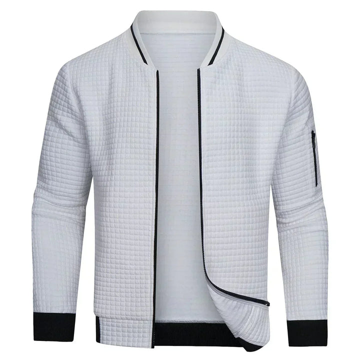 Stylowa bluza męska pikowana z zamkiem w modnym odcieniu szarości