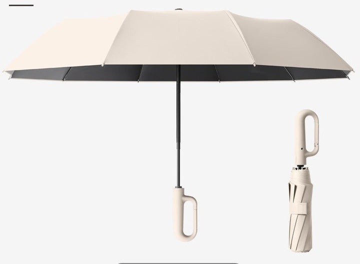 Automatyczny parasol składany. Wytrzymały mechanizm, kompaktowy design z uchwytem na klamrę.