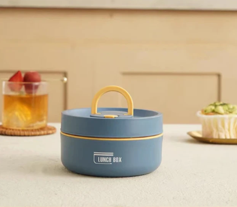Wielopoziomowy lunchbox izolowany z termiczną torbą. Pojemnik na świeże posiłki do pracy i szkoły.