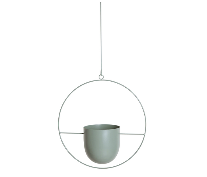 Metalowy wiszący uchwyt na rośliny. Elegancki, minimalistyczny design do dekoracji ściennych i wystroju wnętrz.