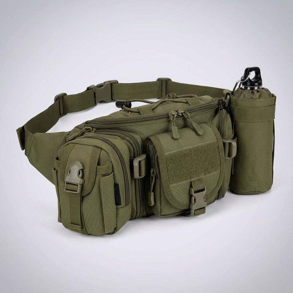 Funkcjonalna, wodoodporna nerka taktyczna PackForge z systemem MOLLE, idealna do aktywności outdoorowych.