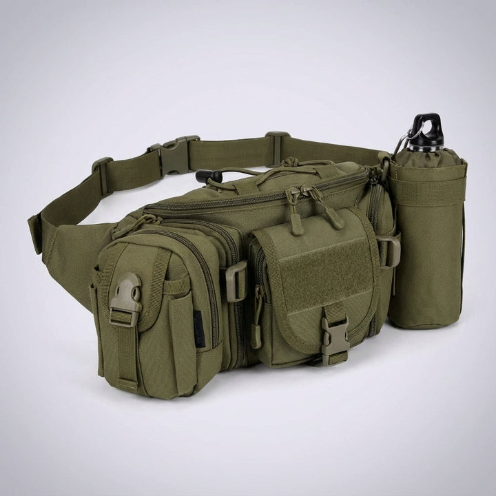 Funkcjonalna, wodoodporna nerka taktyczna PackForge z systemem MOLLE, idealna do aktywności outdoorowych.