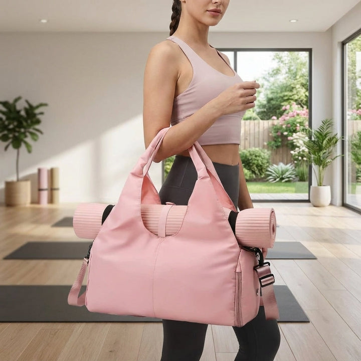 Wodoodporna torba sportowa na jogę i trening z przegrodą na buty, idealna do fitnessu.