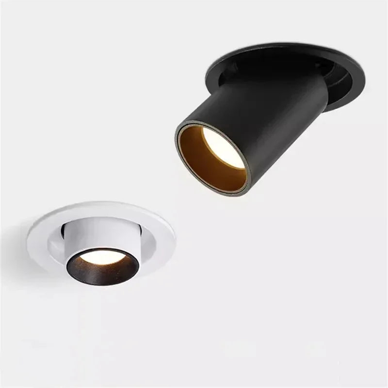 Wpuszczana lampa sufitowa LED ściemnialna. Nowoczesne oświetlenie wnętrz do salonu i kuchni.