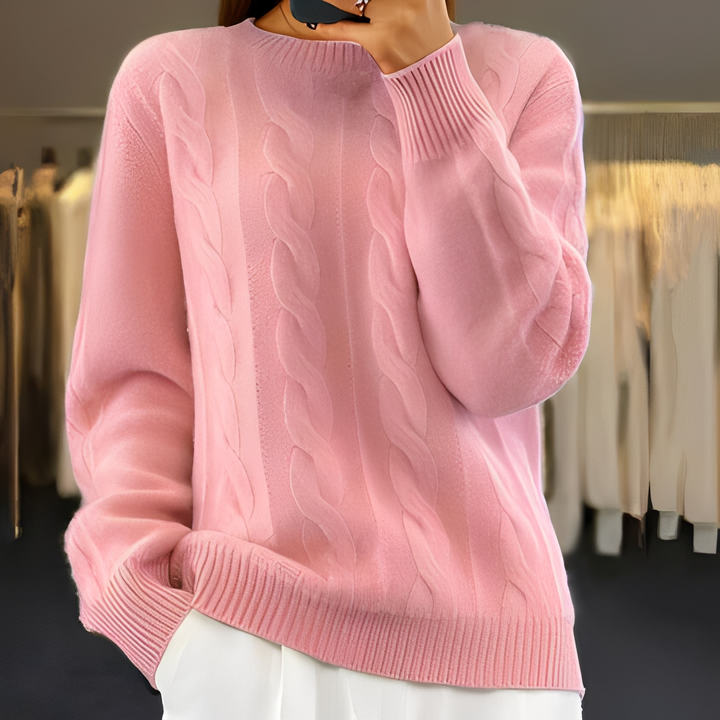 Modny sweter damski Kaithlene. Elegancki i casualowy, idealny na chłodne jesienne i zimowe wieczory.