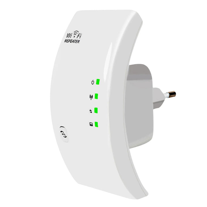 Wzmacniacz sygnału WiFi, repeater zwiększający zasięg internetu w całym domu. Łatwa instalacja, szybka sieć dla Twoich urządzeń.