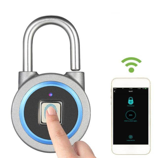 Zamek biometryczny Bluetooth na odcisk palca, bezkluczykowy. Inteligentna kłódka do domu i biura.