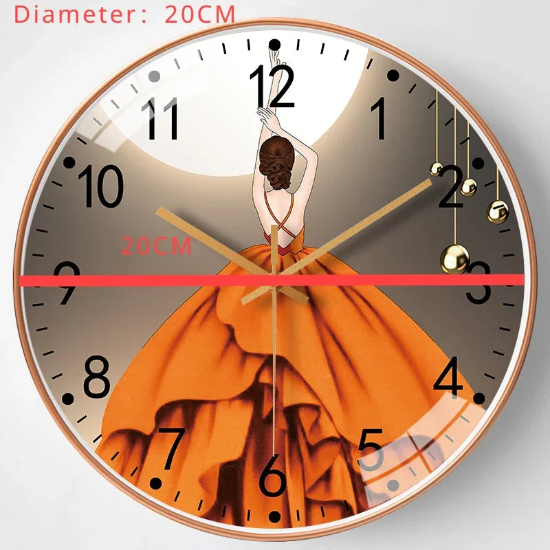 Minimalistyczny zegar ścienny cichy. Elegancka dekoracja do nowoczesnego salonu lub sypialni.