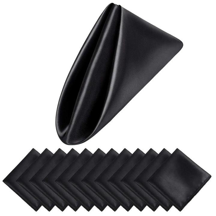 Eleganckie tekstylia domowe: 12 satynowych serwetek 30x30 cm, luksusowa dekoracja stołu.
