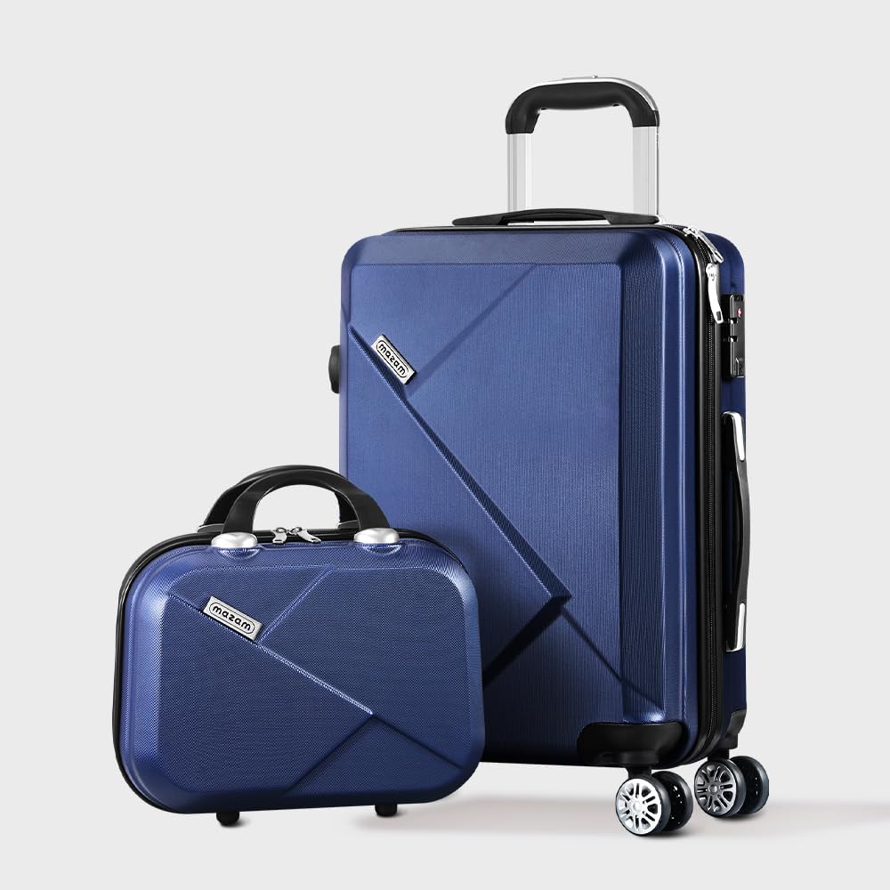 Stylowy komplet 3 walizek podróżnych z twardego materiału, kółkami i TSA.