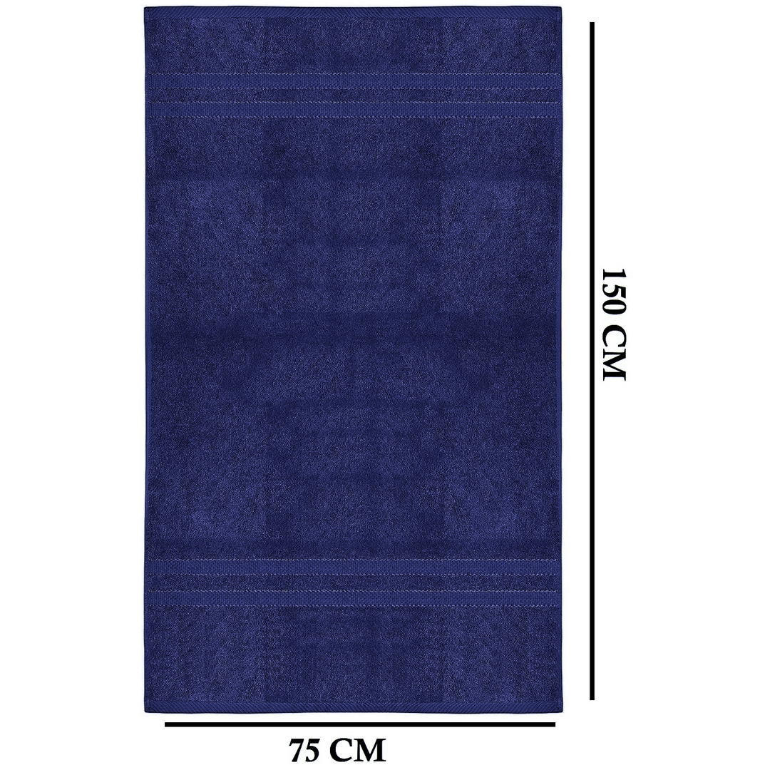 Prezentacja chłonności: duży ręcznik kąpielowy 75x150cm w zbliżeniu, z kompletu 4.