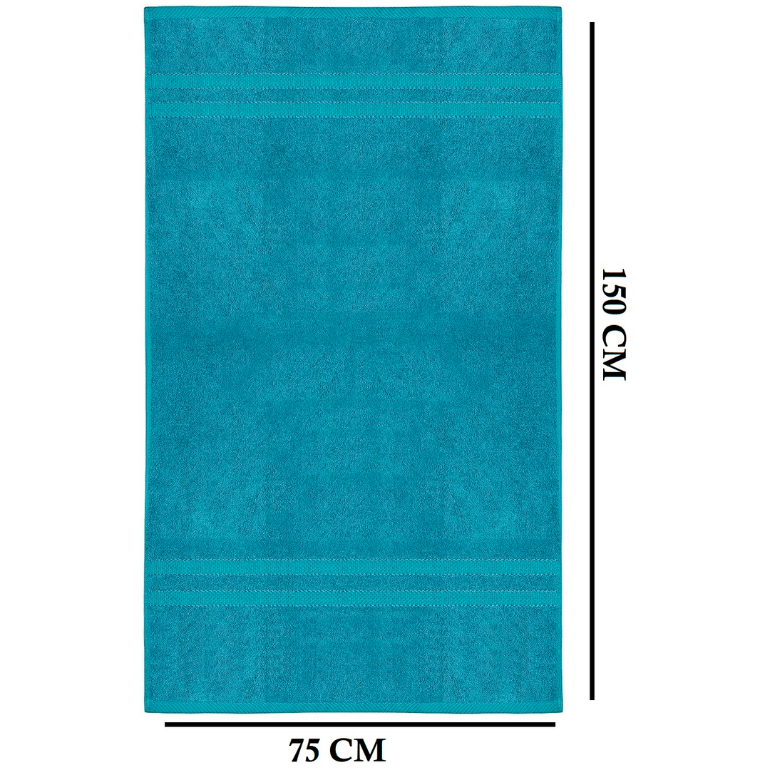 Klasyczny zestaw 4 ręczników kąpielowych 75x150cm, chłonnych i przyjemnych dla skóry.