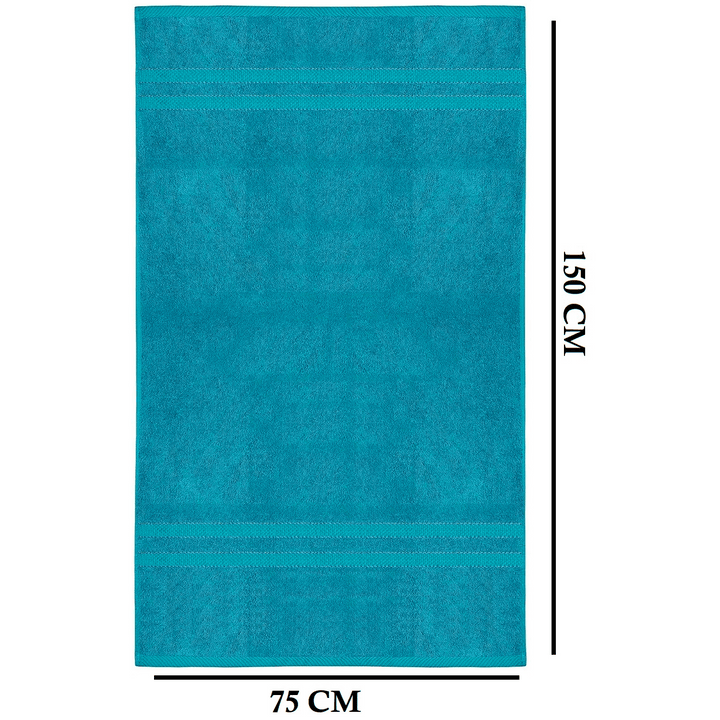 Klasyczny zestaw 4 ręczników kąpielowych 75x150cm, chłonnych i przyjemnych dla skóry.