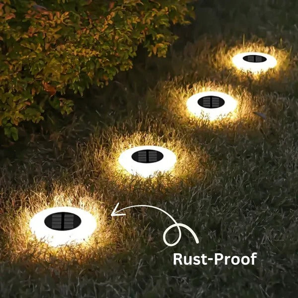 Zestaw 4 solarnych lamp LED do ogrodu, zewnętrznych i wodoodpornych. Idealne oświetlenie.