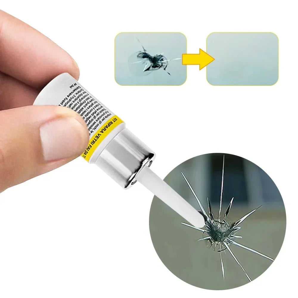 Zestaw do naprawy szyb samochód/dom. Usuń pęknięcia i odpryski szkła DIY. Skuteczna, przezroczysta naprawa.