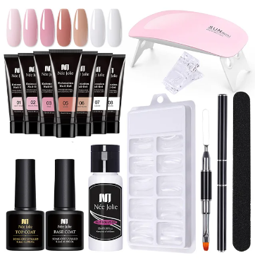 Zestaw do paznokci hybrydowych z lampą LED 6W. Kompletny set do domowego manicure i stylizacji paznokci DIY.