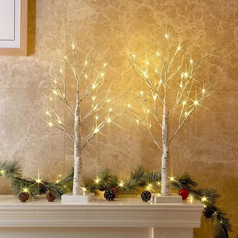Zestaw lamp stołowych LED Brzoza. Naturalna dekoracja z ciepłym światłem do nowoczesnego wnętrza i domu.