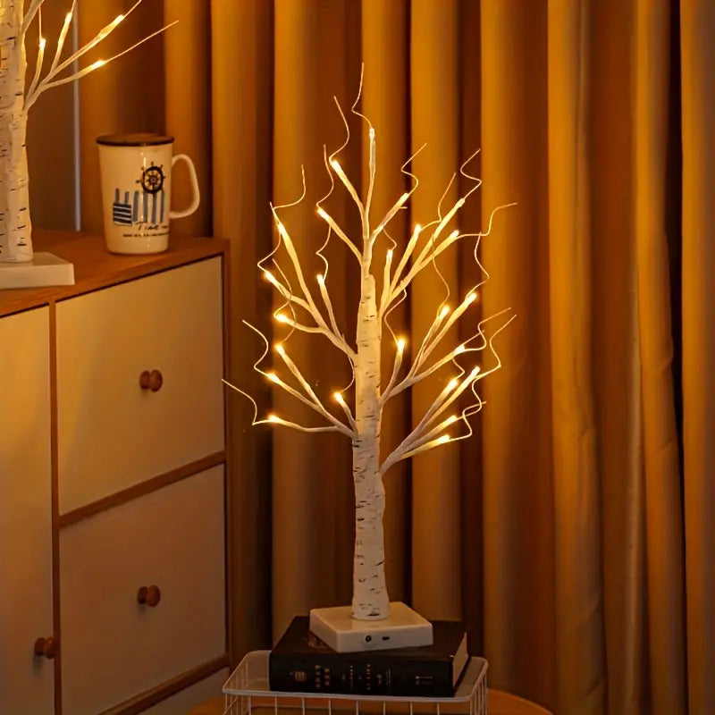 Lampa stołowa LED Brzoza. Ciepłe, energooszczędne oświetlenie, stylowa dekoracja domu inspirowana naturą.