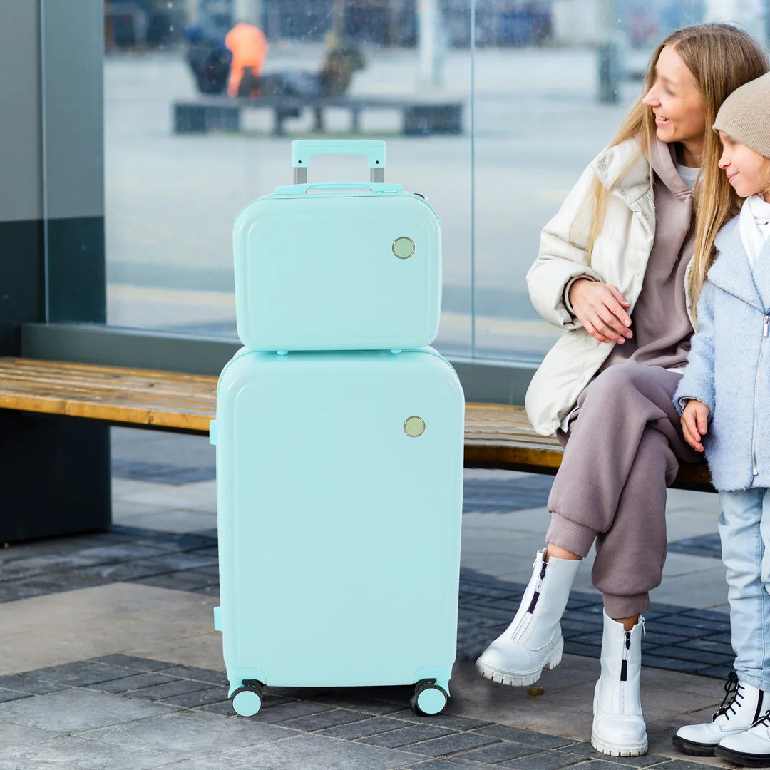 Komplet walizek Vienna Duo: bagaż podręczny i większa walizka. Twarde ABS, obrotowe kółka, zamek szyfrowy.