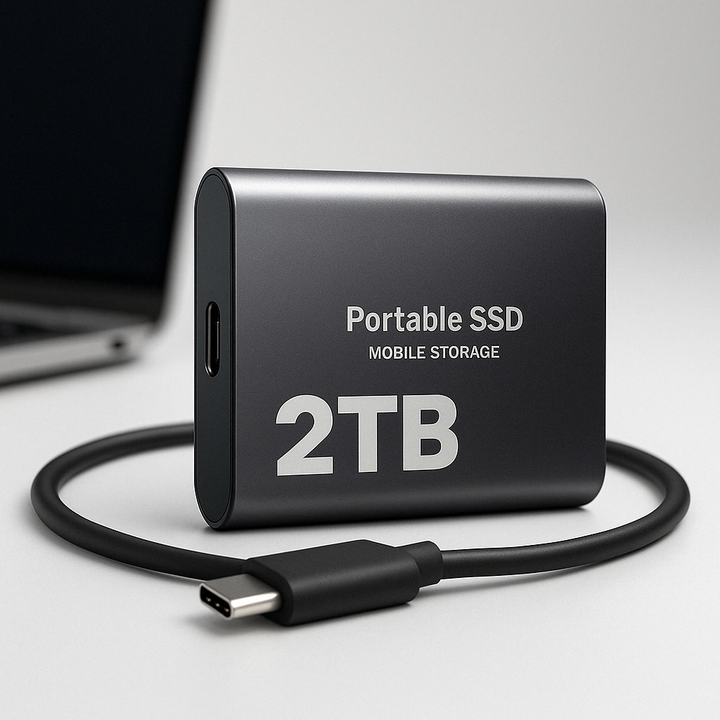 Zewnętrzny dysk SSD 2TB USB-C. Błyskawiczna pamięć przenośna do laptopa, MacBooka i PC.