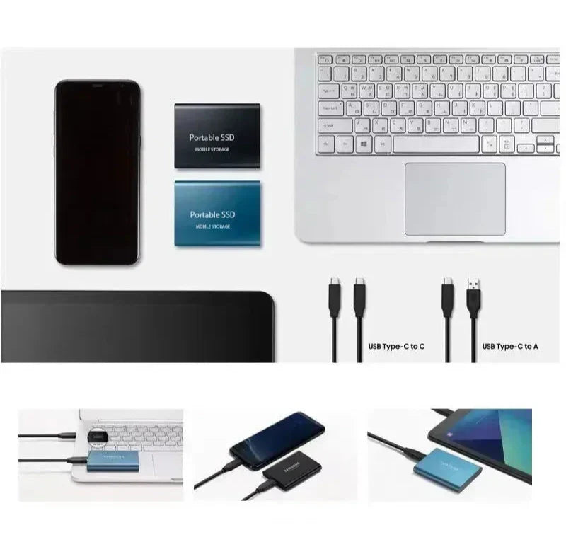 Szybki dysk zewnętrzny SSD 2TB do laptopa, idealny do backupu, gier i multimediów. Pamięć przenośna.