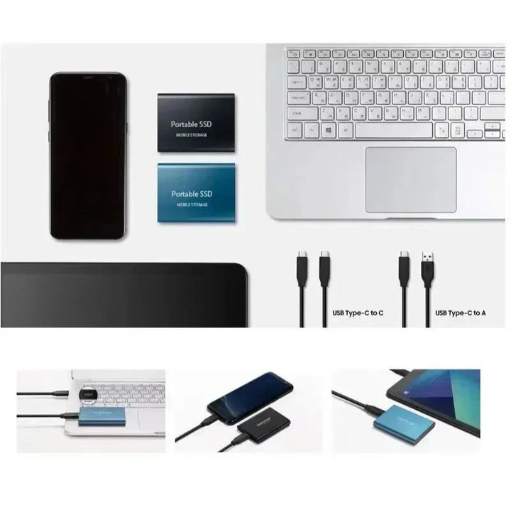 Szybki dysk zewnętrzny SSD 2TB do laptopa, idealny do backupu, gier i multimediów. Pamięć przenośna.