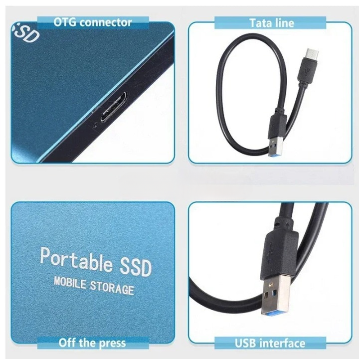 Przenośny dysk SSD 2TB, znacznie szybszy niż HDD. Niezbędna elektronika do przechowywania danych.